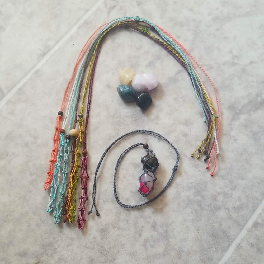 Crystal pouch necklace